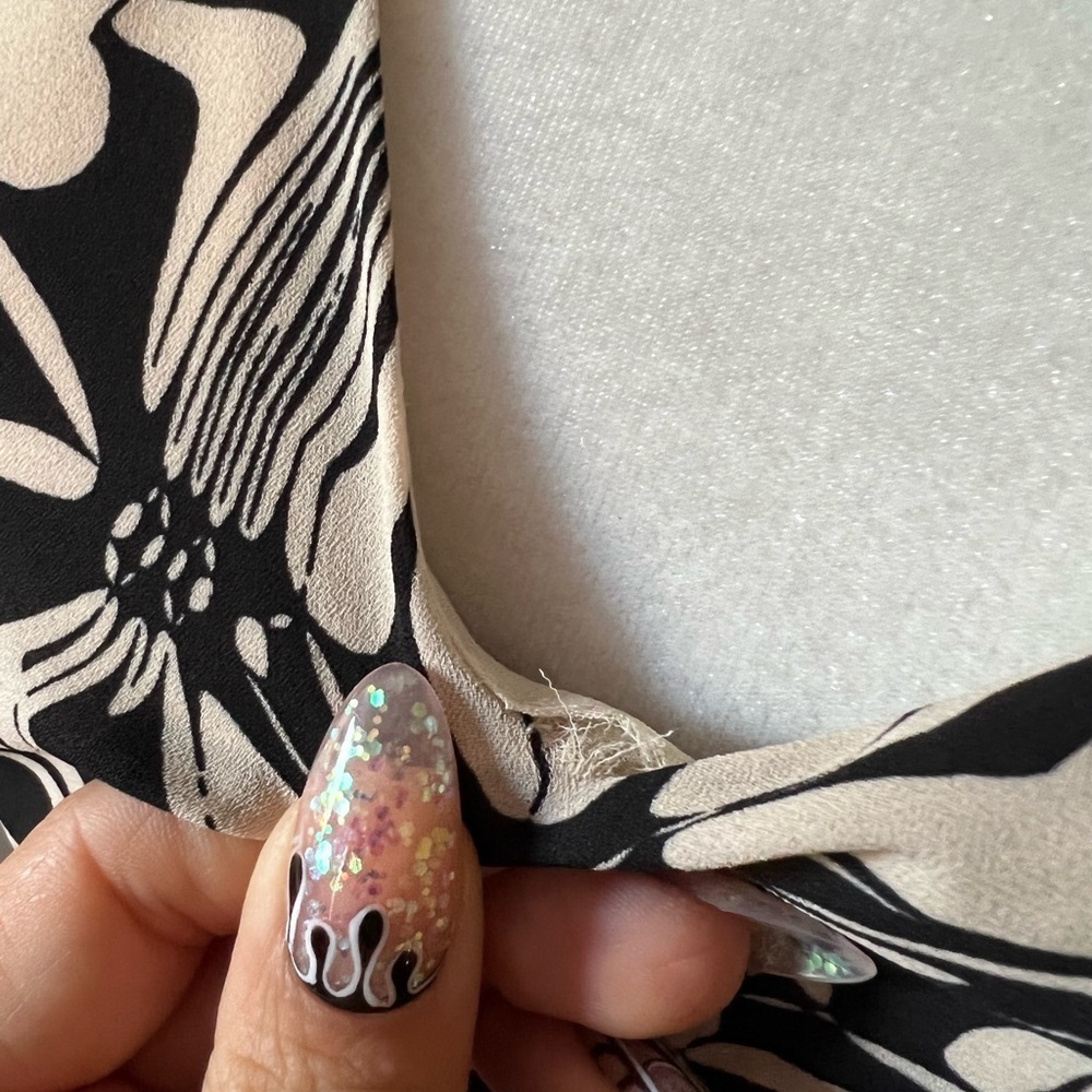 Anthropologie Postmark Printed V-Neck Tie Back Mini Dress - Picture 5 of 7